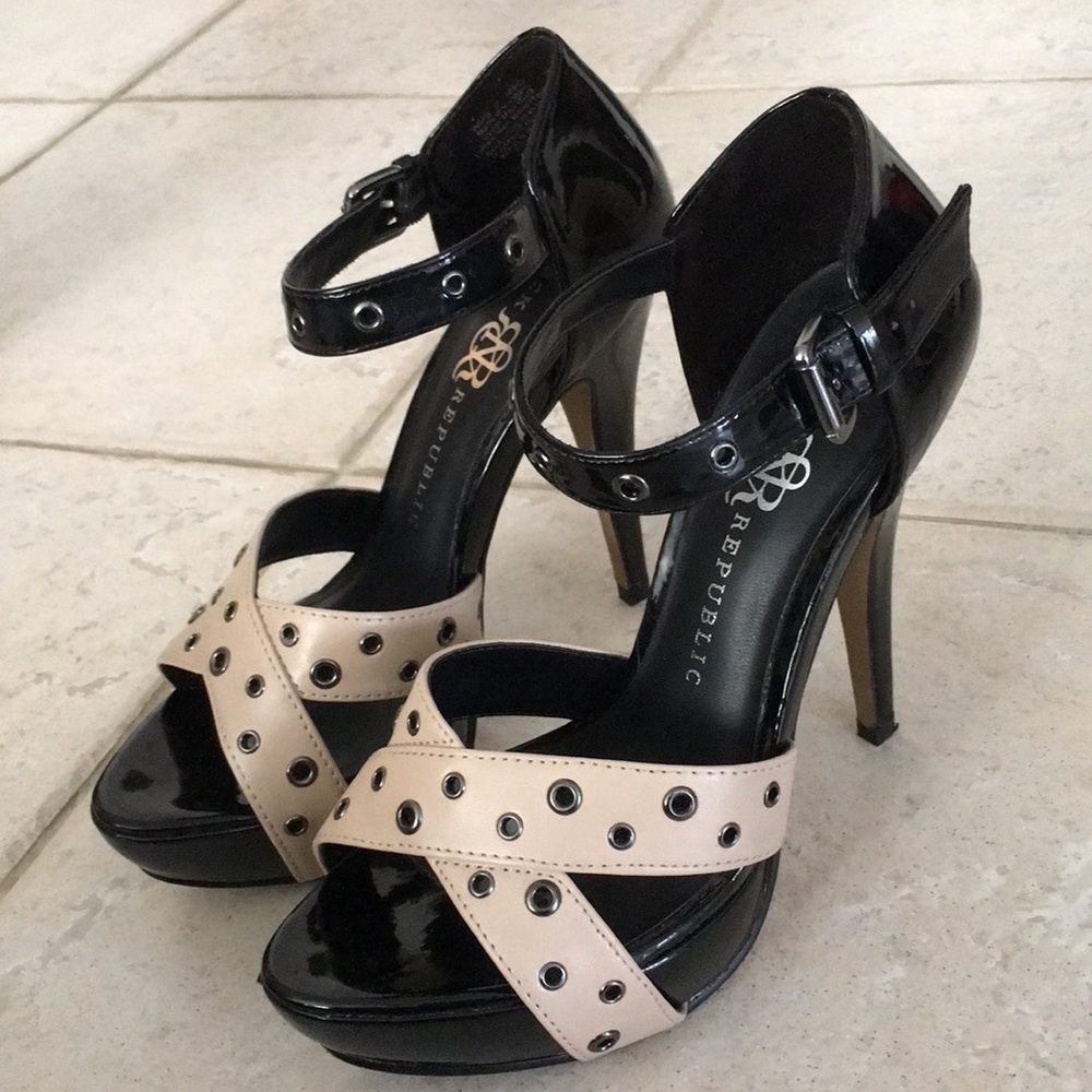 Black and nude heels
